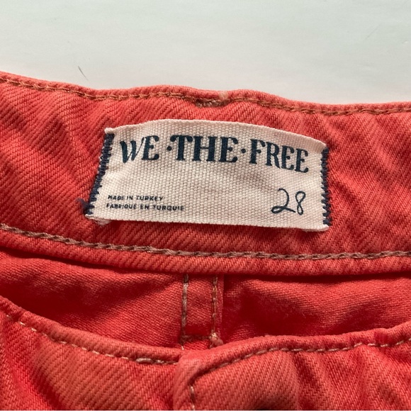 We The Free Waterfalls Baggy Jeans Sz 28 Orange Wide Leg Boho Grunge Retro Y2K - Picture 3 of 14